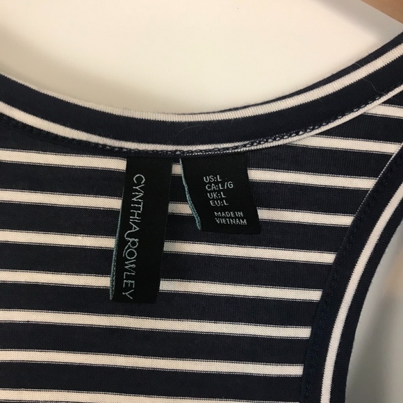 Cynthia Rowley Embellished Striped Tank in Sz L - Picture 4 of 8